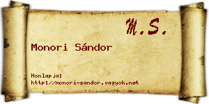 Monori Sándor névjegykártya