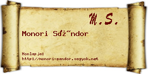 Monori Sándor névjegykártya